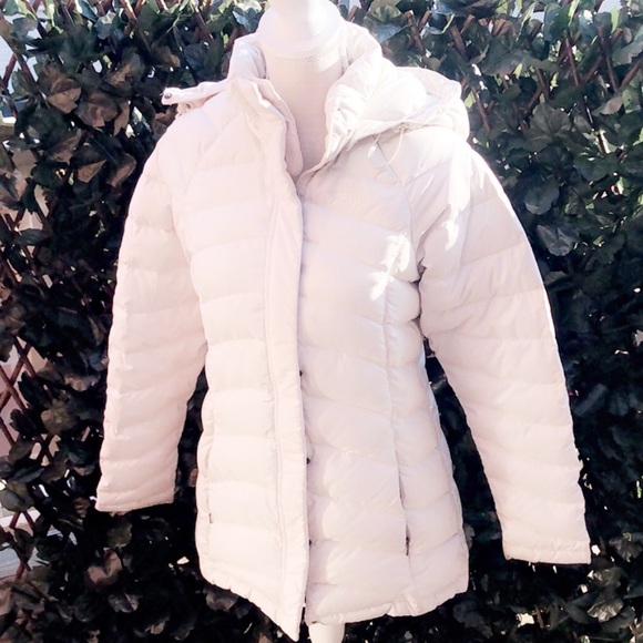 cream north face puffer